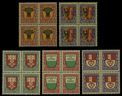 Pro Juventute 1918 + 1919 (Nr. 143-44, 149-51) in postfrischen ...